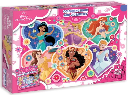 Disney Princess Create Your World: Colouring Book and Jigsaw Set (100 Pieces)