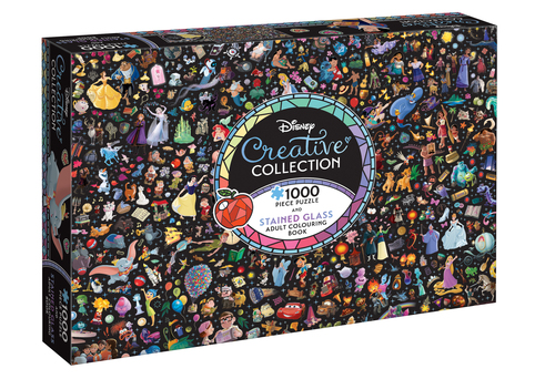 Disney: Stained Glass Adult Colouring Book and Puzzle (Starring Snow White: 1000 Pieces)