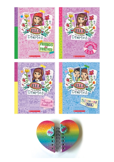 The Ella Diaries BFF 4-Pack (7,10,15,28) with BFF notepad w charm