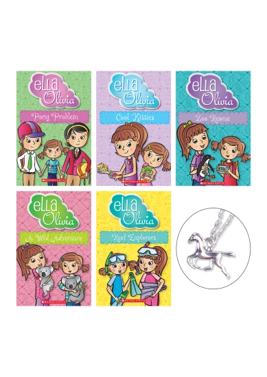 Ella and Olivia Love Animals 5-Pack with horse necklace
