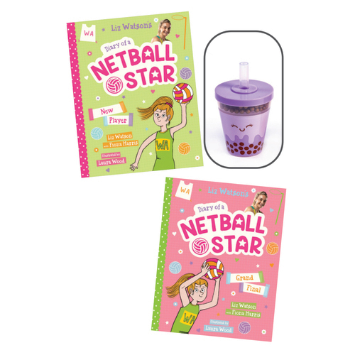 DIARY OF A NETBALL STAR 2-PACK (3-4) W BUBBLE TEA HIGHLIGHTER