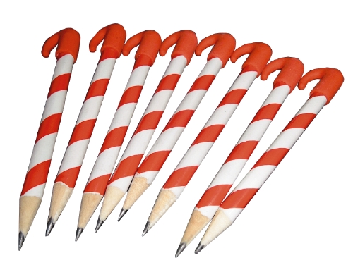 MINI CANDY CANE PENCILS 30PK