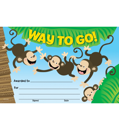 WAY TO GO MONKEY AWARDS