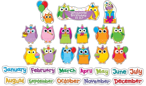 Product: COLOURFUL OWLS BDAY BULLETIN B - Teacher Resource - School ...