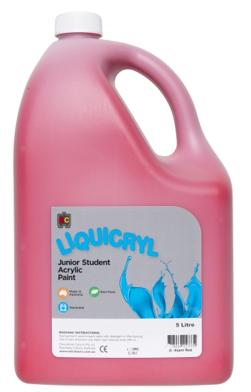 Product: LIQUICRYL BRILLIANT RED 5L - Arts & Crafts - School Essentials