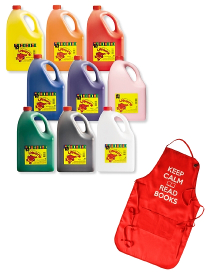 Product: LIQUICRYL 5L PAINT SET W/APRON - Pack - School Essentials