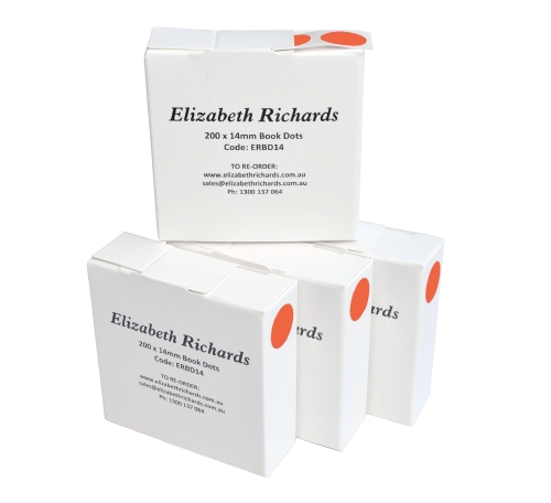 BOOK DOTS ORANGE 14MM