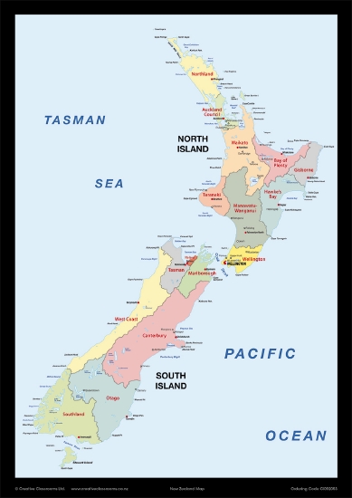 Product: NEW ZEALAND MAP - Teacher Resource - School Essentials