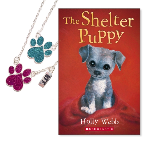 Shelter Puppy with 2 BFF Necklaces                                                                  